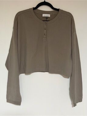 Ninety Percent 100% Organic Cotton Pebble Cropped Sweatshirt NWT Size Medium